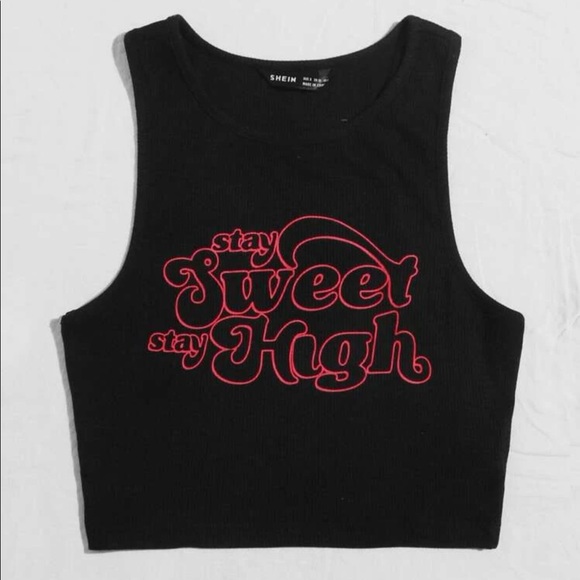 Graphic Rib-knit crop top - Picture 1 of 2